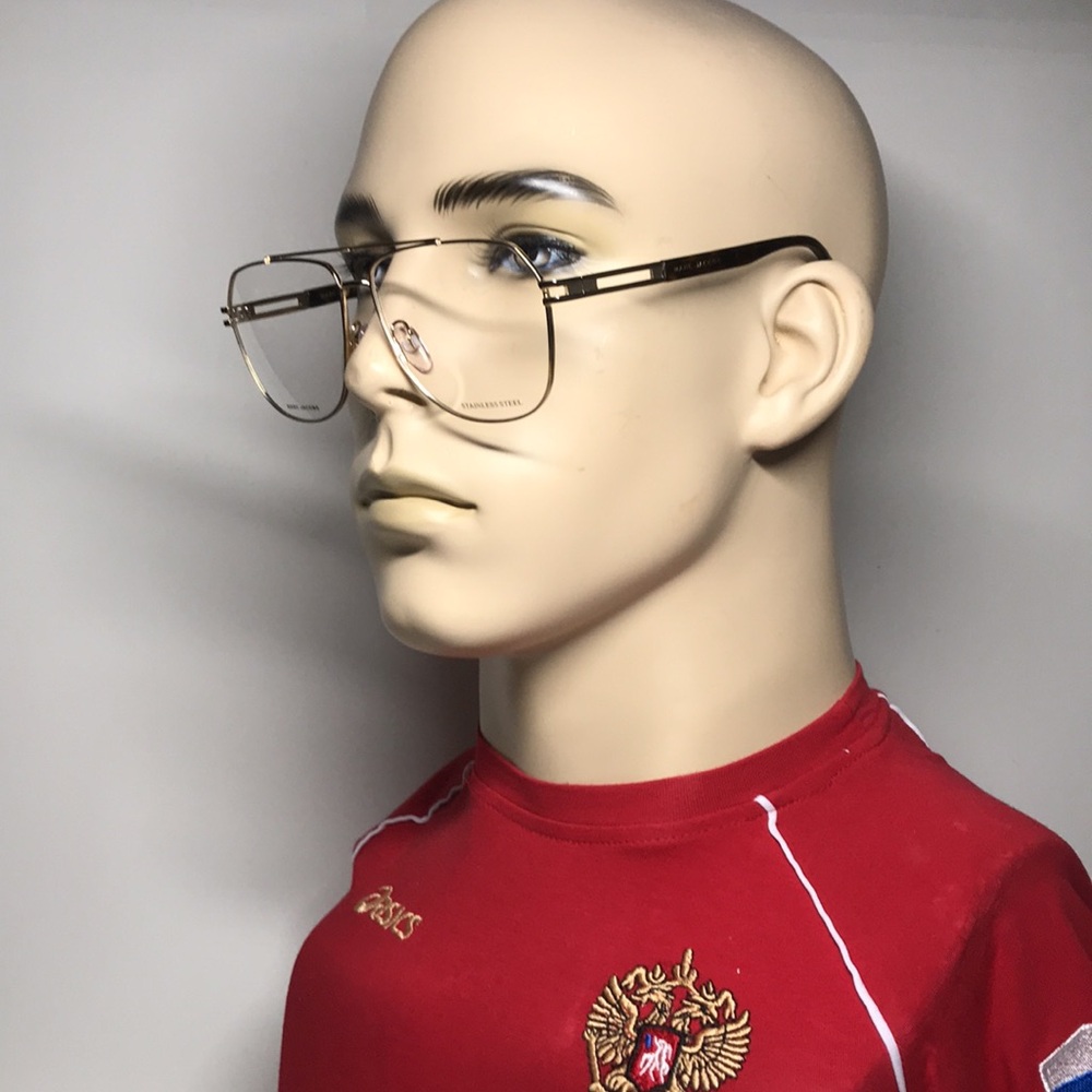 New Authentic Marc Jacobs Gold Aviator Glasses MARC 751 06J 145